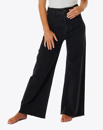 Dámské kalhoty Rip Curl Holiday Denim, Washed Black
