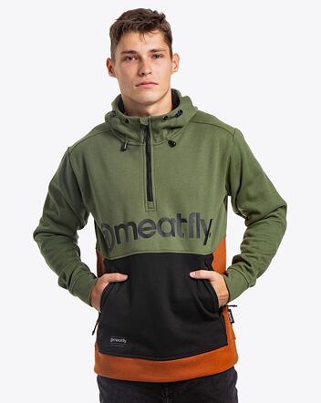 Pánská technická mikina Meatfly Tason, Olive/Black