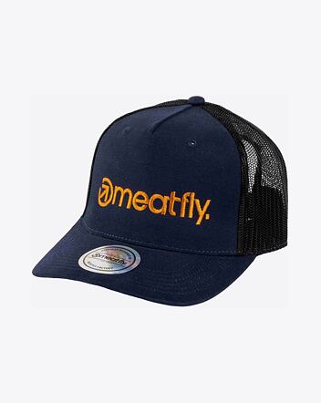 Kšiltovka Meatfly Shaun Trucker, Navy / Brown Logo