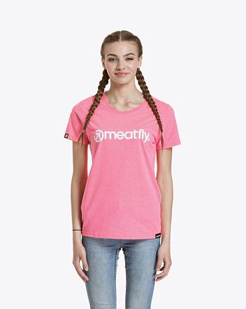 Dámské tričko Meatfly Ladies MF Logo, Neon Pink