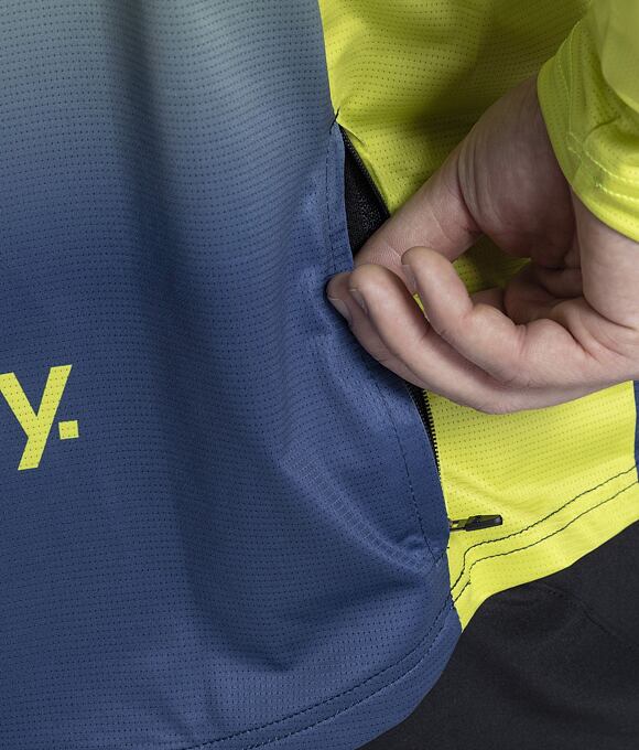Pánský bike dres Meatfly Liam, Blue/Safety Yellow
