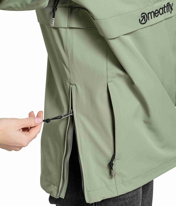 Dámská street bunda Meatfly Kalle, Olive / Black Logo