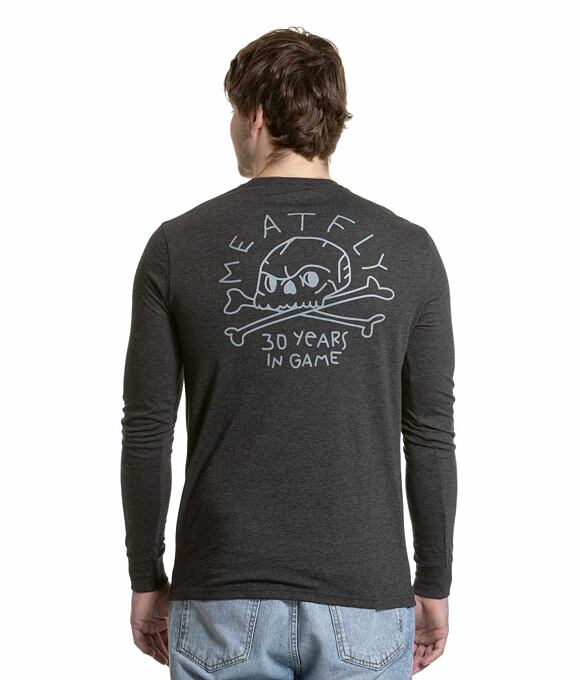 Pánské tričko s dlouhým rukávem Meatfly Judgement 30, Charcoal Heather