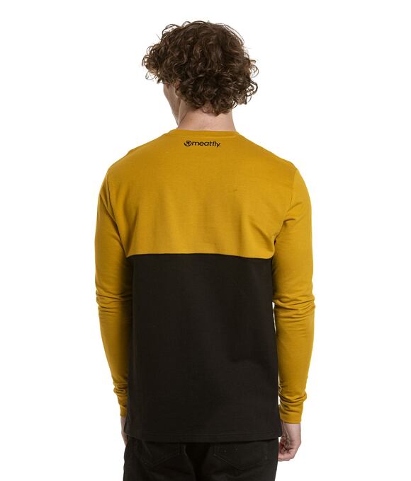Pánské tričko s dlouhým rukávem Meatfly Harvey, Mustard / Black