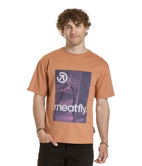 Unisex tričko Meatfly Junglist, Pink Leaf