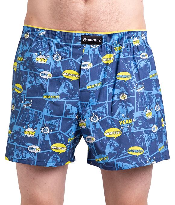 Pánské boxerky Meatfly Agostino, Yellow/Blue Comics