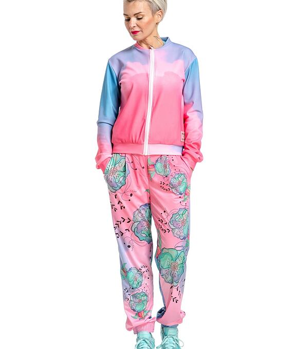 Dámská bunda Pura Vida Berry Bomber, Mint Flowers