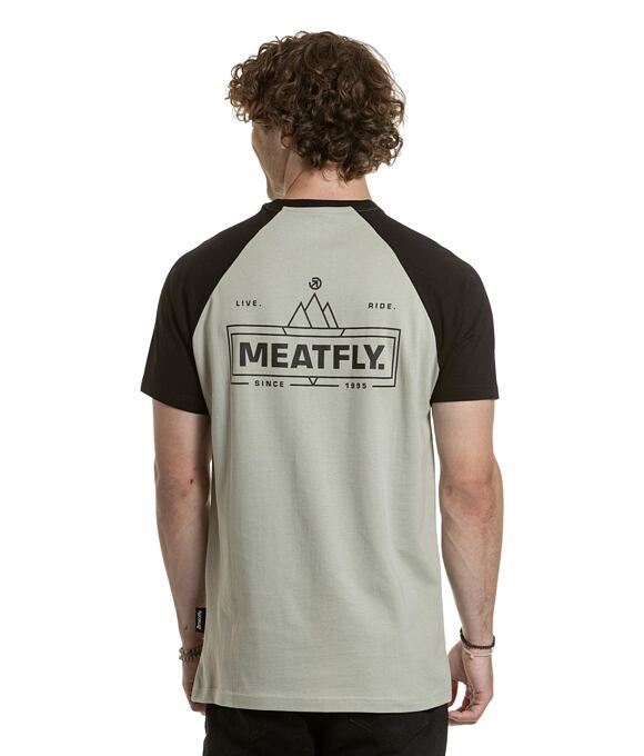 Pánské tričko Meatfly Ozzy Raglan, Mossy Green / Black