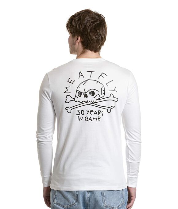 Pánské tričko s dlouhým rukávem Meatfly Judgement 30, White