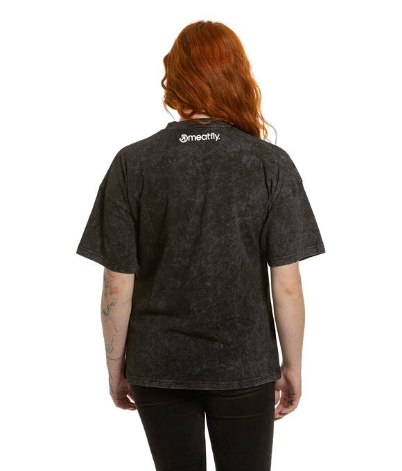 Dámské tričko Meatfly Vexey, Black (acid wash)