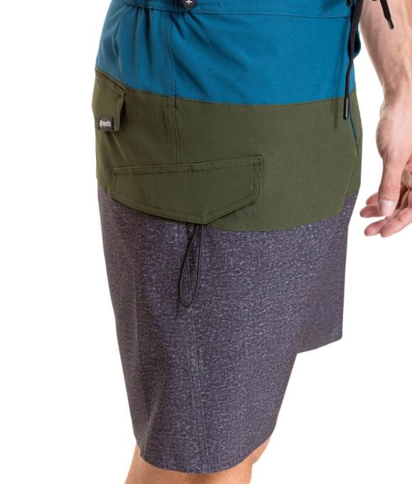 Pánské plavky Meatfly Mitch Boardshorts 21", Olive / Super Teal