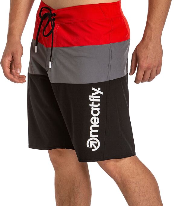 Pánské plavky Meatfly Mitch Boardshorts 21", Red Stripes