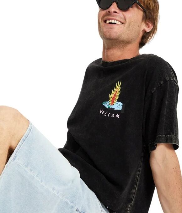 Pánské tričko Volcom Fa Bob Mollema 1 Lse Sst, Light Acid Black