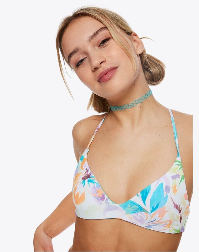 Dámské horní díl plavek Roxy Retro Revo Reversible, Snow White Pualani Combo