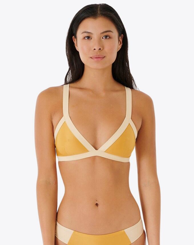 Dámský horní díl plavek Rip Curl Mirage Colour Block Tri, Gold