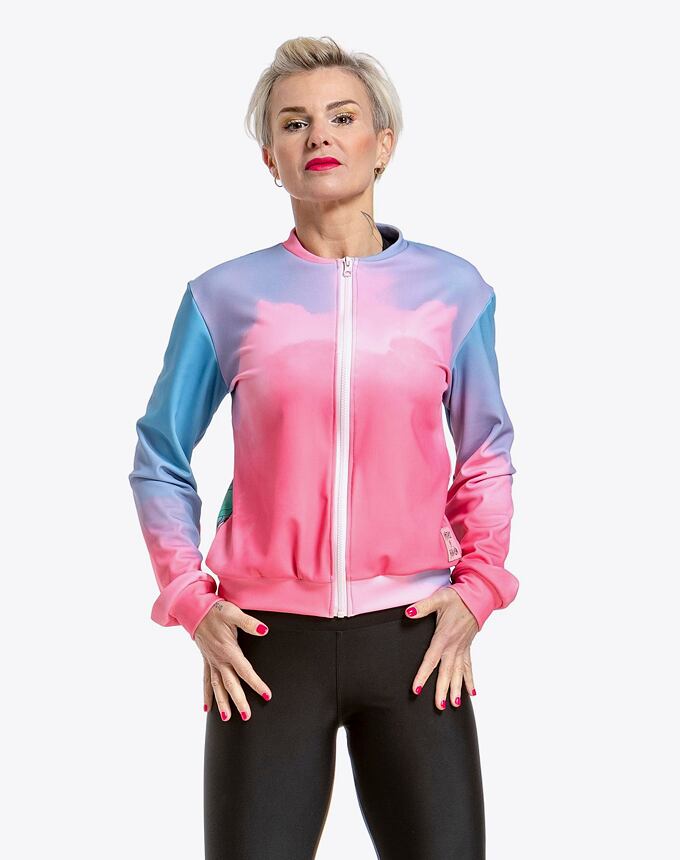 Dámská bunda Pura Vida Berry Bomber, Mint Flowers