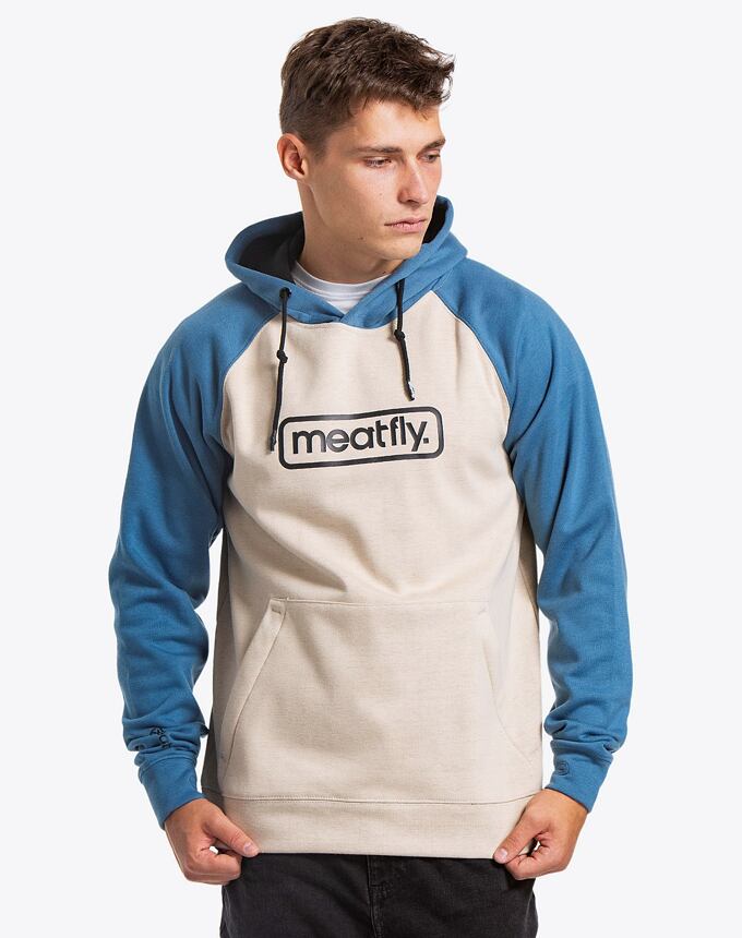 Pánská technická mikina Meatfly Gravel, Slate Blue/Sand
