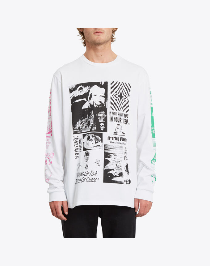 Tričko Volcom Bits Of Brain Bsc Ls - FW20, White