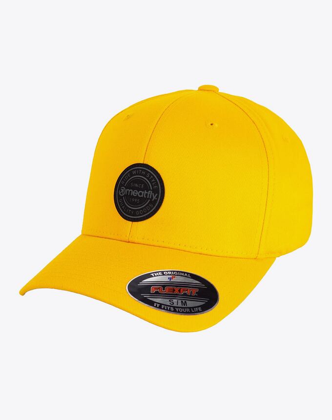 Kšiltovka Meatfly Raptor Flexfit, Black Round/Gold