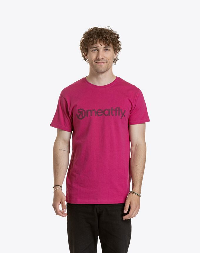 Pánské tričko Meatfly Striped Logo, Dark Violet