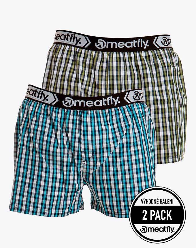 Pánské trenky Meatfly Bandit, Light Blue/Light Green, Double pack