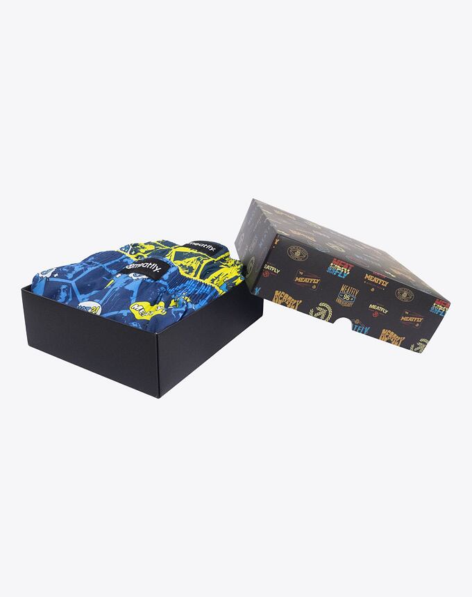 Pánské boxerky Meatfly Agostino, Yellow/Blue Comics, Gift Pack