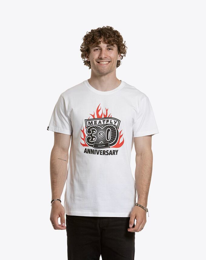 Pánské tričko Meatfly Flame, White