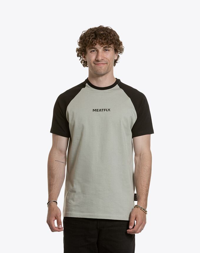 Pánské tričko Meatfly Ozzy Raglan, Mossy Green / Black