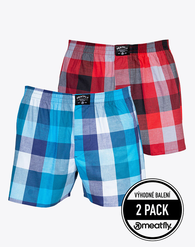 Pánské boxerky Meatfly Doug, Blue / Red