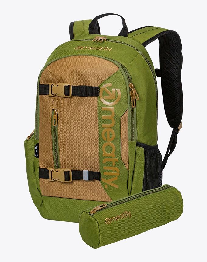 Batoh Meatfly Basejumper, Forest Green/Brown, 22 L + PENÁL ZDARMA