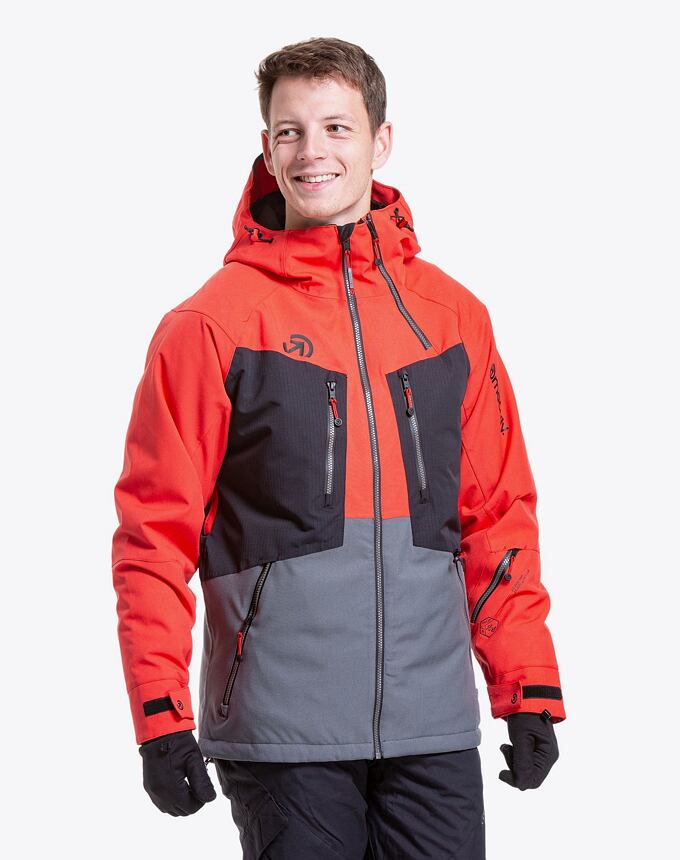 Pánská SNB & SKI bunda Meatfly Cronos, Ferrari Red/Dark Grey