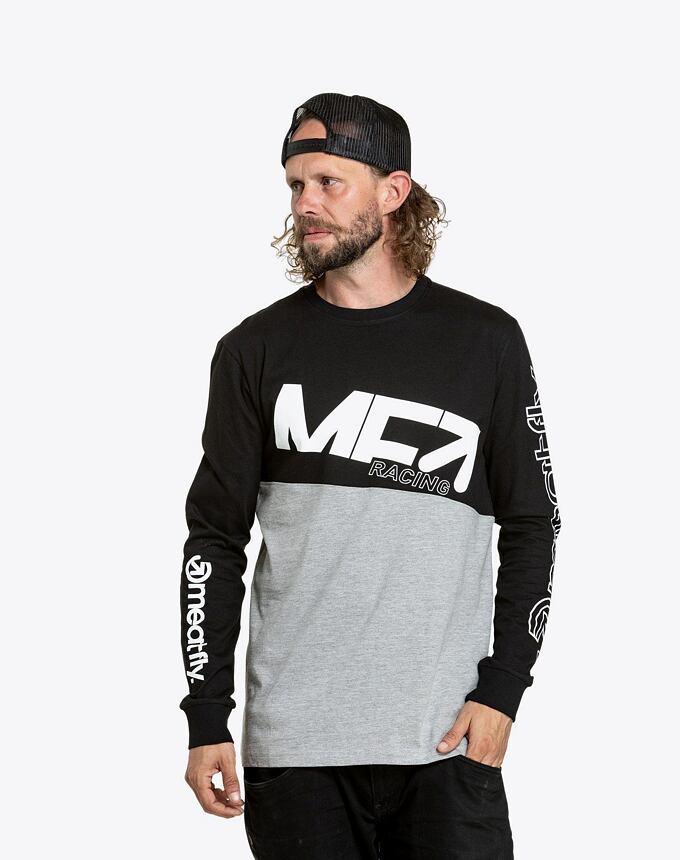 Pánské tričko s dlouhým rukávem Meatfly Judgement, Racing Grey