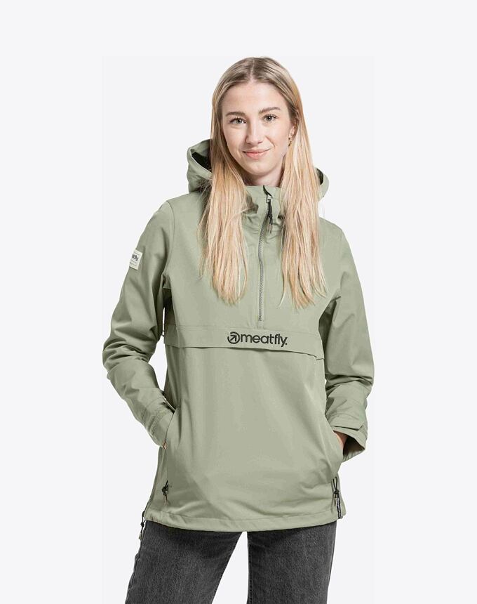 Dámská street bunda Meatfly Kalle, Olive / Black Logo