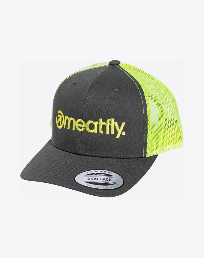 Kšiltovka Meatfly MF Logo Trucker, Charcoal/Neon Green