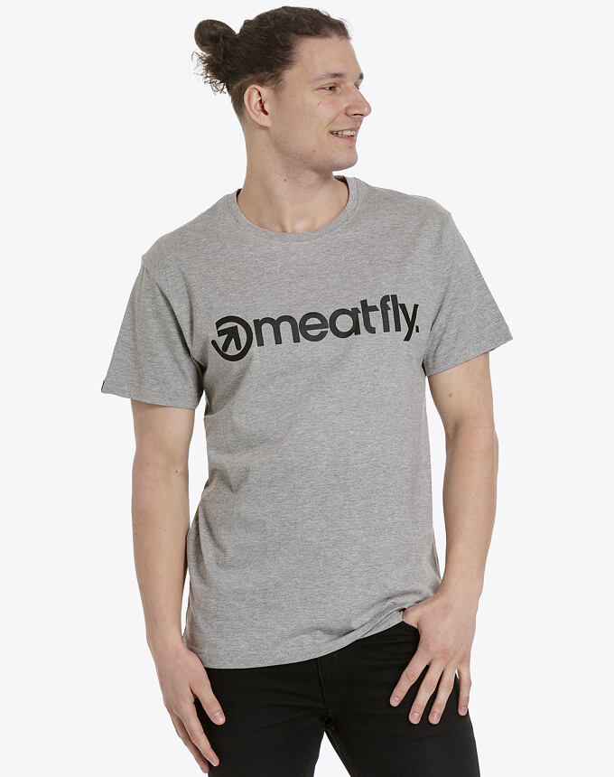 Pánské tričko Meatfly MF Logo, Grey Heather