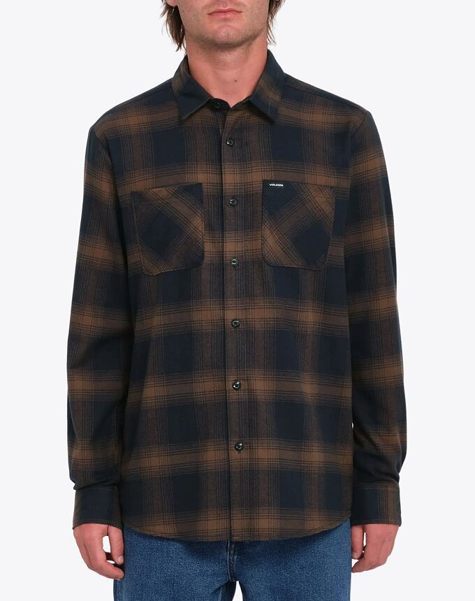 Pánská košile Volcom Netastone Flannel Ls, Dark Earth