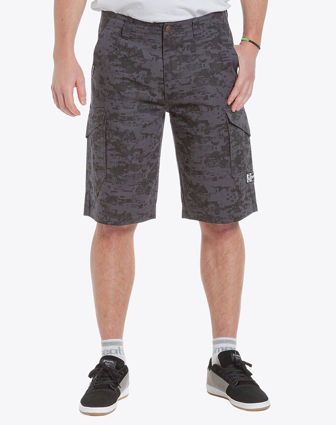Pánské kraťasy Meatfly Icon, Grey Binary Camo