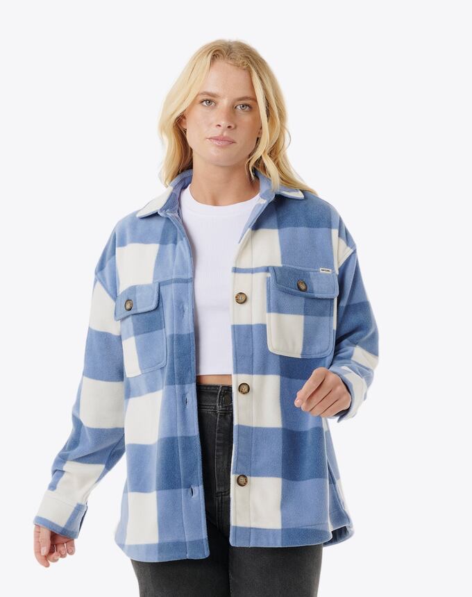 Dámská košilová bunda Rip Curl Neon Isles Fleece L/S, Blue