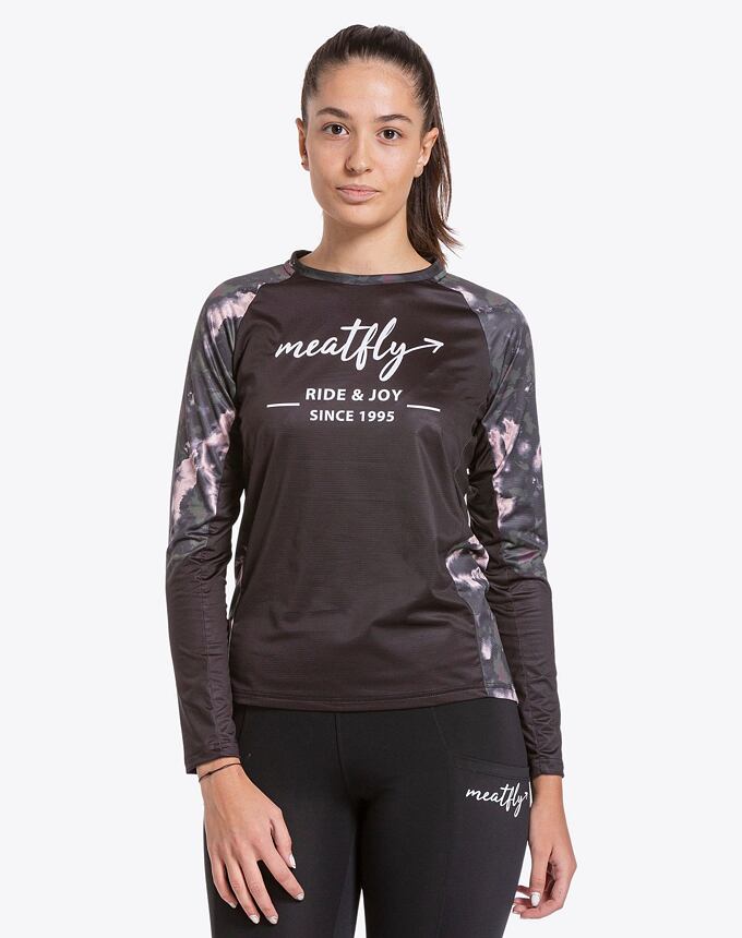 Dámský bike dres Meatfly Leah, Storm Camo Pink/Black
