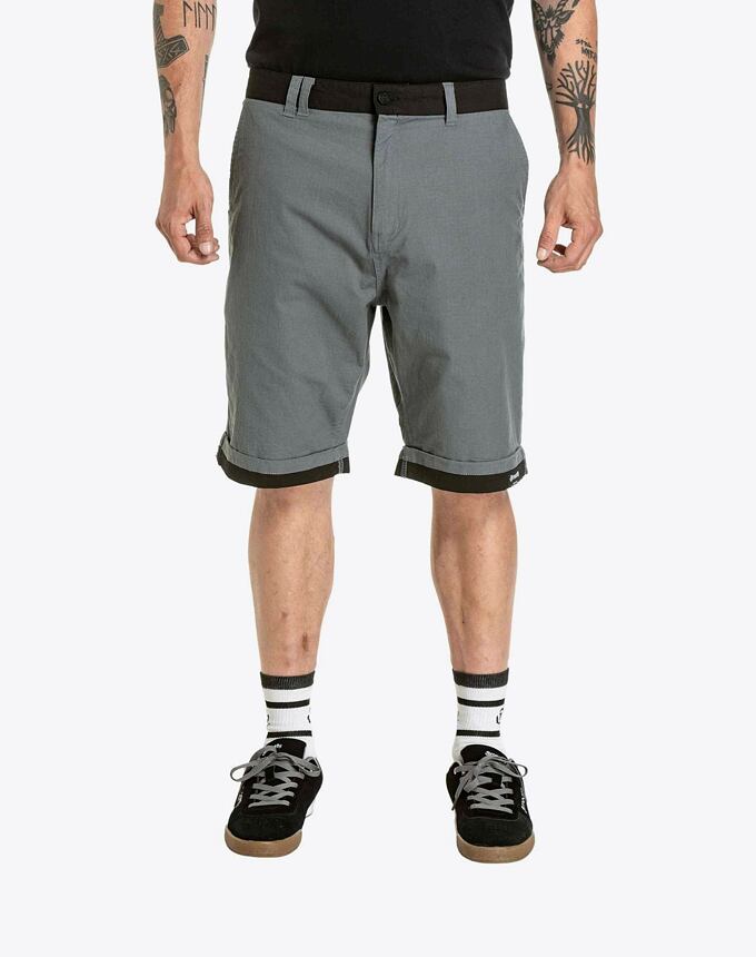 Pánské kraťasy Meatfly Barry 2.0, Grey / Black Ripstop
