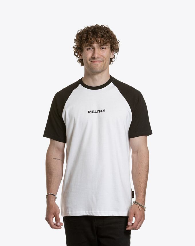 Pánské tričko Meatfly Ozzy Raglan, White / Black
