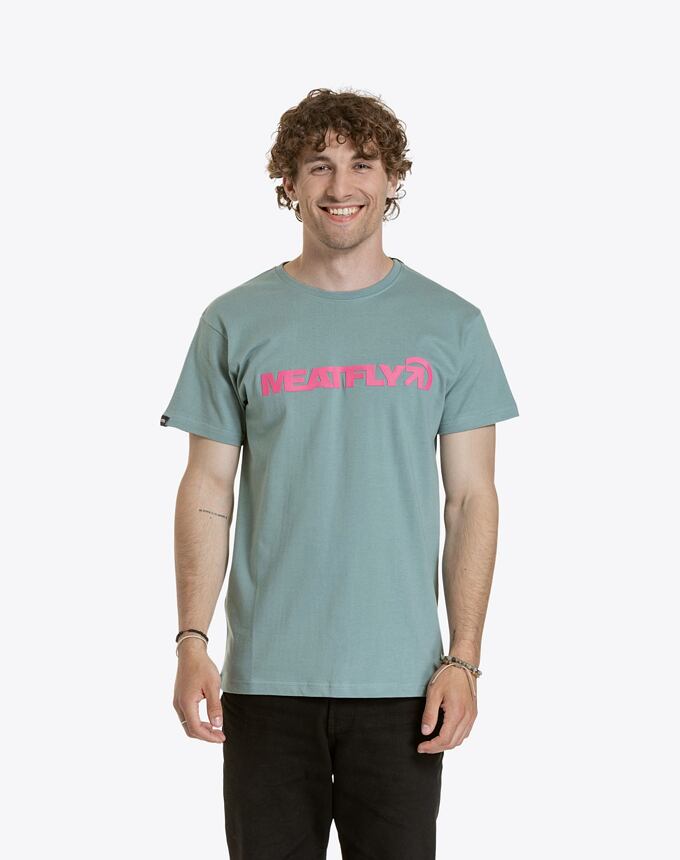 Pánské tričko Meatfly Logex, Dusty Mint