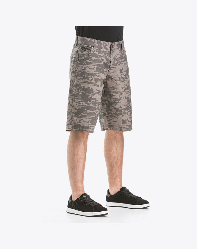 Kraťasy Meatfly Bobber 17, C - Light Grey Binary Camo
