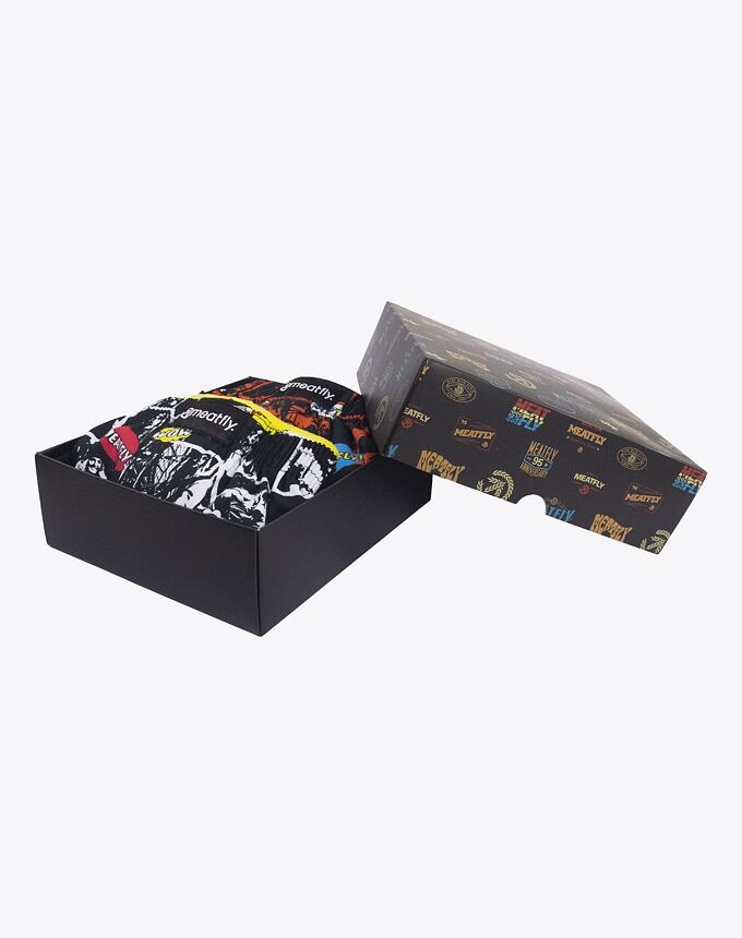 Pánské boxerky Meatfly Agostino, Red/Black Comics, Gift Pack