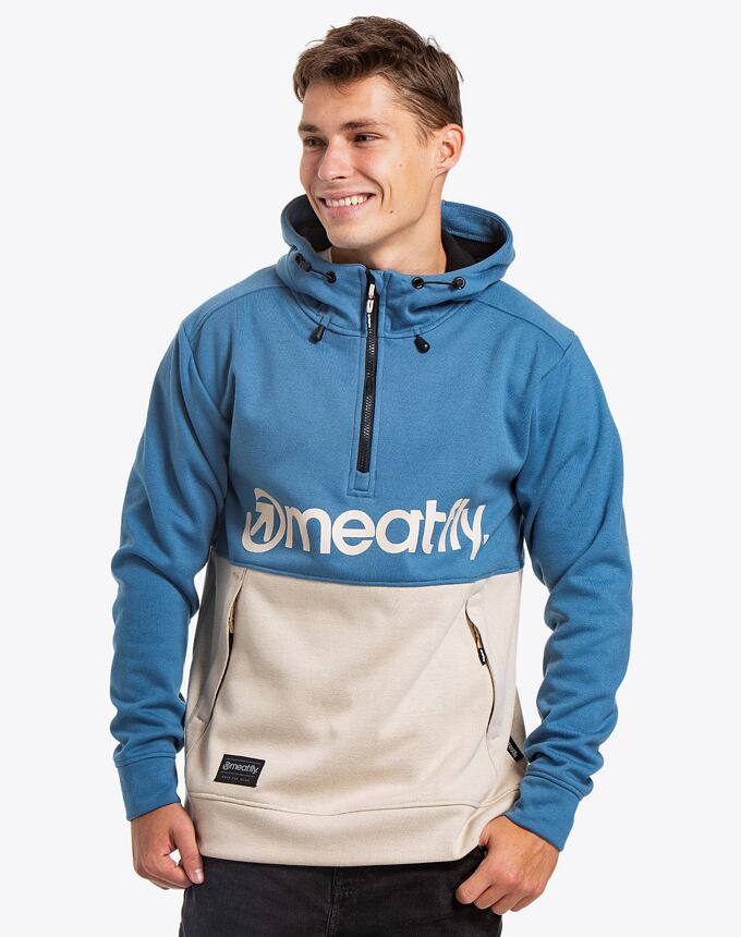 Pánská technická mikina Meatfly Tason, Slate Blue/Sand