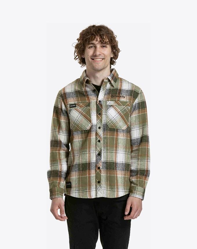 Pánská košile Meatfly Woody Premium, Green / Brown