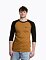 Pánské tričko s dlouhým rukávem Meatfly Reagan Raglan, Gold Brown  /  Black