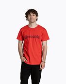 Pánské tričko Meatfly Striped Logo, Bright Red