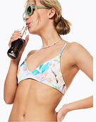 Dámské horní díl plavek Roxy Retro Revo Reversible, Snow White Pualani Combo