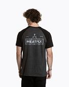 Pánské tričko Meatfly Ozzy Raglan, Charcoal Heather / Black